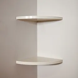 Easy Shelf 2 mensole angolari a scomparsa in marmo resina silk beige mat cm 22,9 completa di kit di codice prod: SKEAS2MA18 product photo