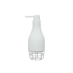 Grid dispenser sapone da appoggio in poliresina e ferro bianco codice prod: QG1120WW product photo
