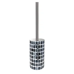 Melody porta scopino da appoggio in vetro mosaico grigio e nero codice prod: QF8140GR product photo