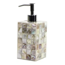 Perl dispenser sapone da appoggio in poliresina mosaico bianco codice prod: QD9120MA product photo