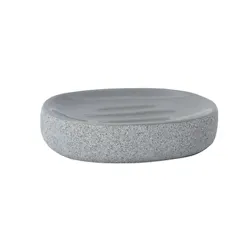 Rock porta sapone da appoggio in ceramica grigio codice prod: QG3110GR product photo