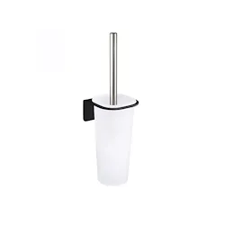 Skyline porta scopino a parete in vetro satinato base nera codice prod: A202140NE product photo