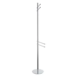 Isole 2 piantana con porta salviette a 2 bracci e 2 appendiabiti cromata codice prod: B9412NCR product photo
