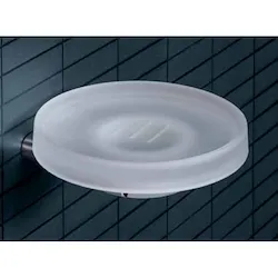 Mini porta sapone a parete vetro acidato grafite codice prod: B40010HPS1VAN product photo