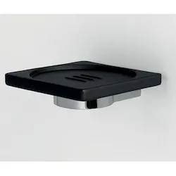 Porta sapone parete nero resina finitura cromata serie Miniq codice prod: B50010CR-RNE product photo