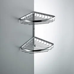 Ring griglia doppia porta oggetti doccia angolare cromata codice prod: B96040CR product photo