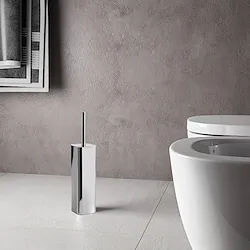 Jack porta scopino wc da terra con ciuffo in setole cromato codice prod: 000013341300000 product photo