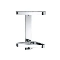Hotellerie angolare a parete con 2 ripiani in PMMA, finitura inox codice prod: A04320AL02 product photo