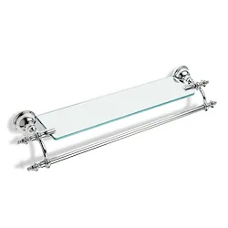 Elite mensola 61x15 in cristallo con portasalviette 40 cm cromata codice prod: 000EL3308 product photo