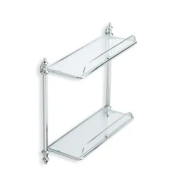 Elite mensola porta oggetti a 2 ripiani rettangolari trasparente cromato codice prod: 000EL69408 product photo