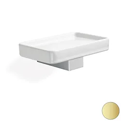 Gea porta sapone in ceramica con supporto oro opaco codice prod: 000GE0918 product photo