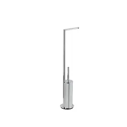 Living piantana con porta rotolo e porta scopino da appoggio cromato codice prod: 000LV2008 product photo