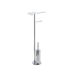 Living piantana con porta sapone salviette rotolo e porta scopino da appoggio cromato codice prod: 000LV2108 product photo