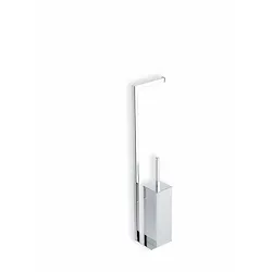 Urania piantana porta rotolo e porta scopino da appoggio ottone base piatta cromato codice prod: 000U20M08 product photo