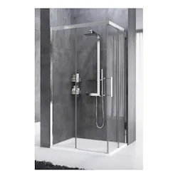 Rose Rosse parete doccia parete scorrevole con fisso 77x80 profilo cromato e vetro trasparente codice prod: ROSEA78LD-1B product photo