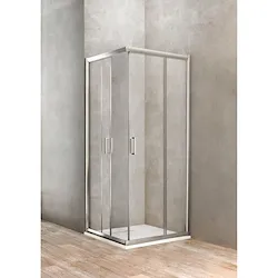 Gold box doccia angolare con due porte scorrevoli 70x70 profilo cromato e vetro trasparente codice prod: BBGOLT7070 product photo