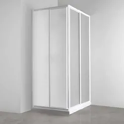 Stromboli box doccia due ante scorrevoli 80x86 acrilico profilo bianco e vetro satinato codice prod: 02A0710852005 product photo