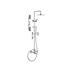 Birillo colonna doccia regolabile con tubo lungo cromata codice prod: ZCOL721LIQCR product photo