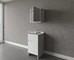 Composizione mobile bagno lavatoio resina + pensile singolo codice prod: 9006K FH945K product photo