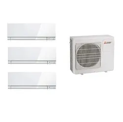 Kirigamine Zen condizionatore trialsplit 9000 9000 9000 btu bianco Wifi codice prod: MSZ-EF25VGKW (x3) MXZ-3F54VF3 product photo