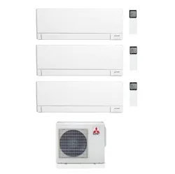 Plus condizionatore trialsplit  9000 +9000+9000 btu Wi-Fi codice prod: MSZ-AY25VGKP(3) MXZ-3F54VF4 product photo
