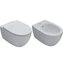 4all wc+bidet+sedile sospesi bianco lucido codice prod: MDS03BI MDR19BI MDS09BI product photo