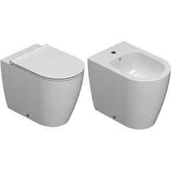 Mode wc+bidet+sedile a terra bianco lucido codice prod: ME001BI ME019BI ME009BI product photo