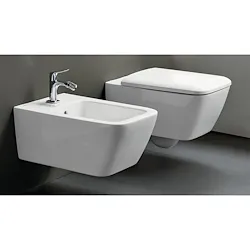 Icon Square wc+bidet+sedile rallentato sospesi bianco lucido codice prod: 500.807.00.1+231910000 product photo