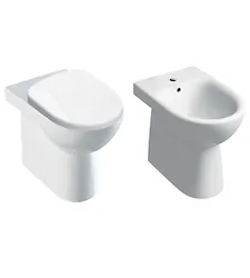 Selnova Pro wc+bidet+sedile a terra bianco lucido codice prod: 500.844.00.7 500.289.01.7 product photo