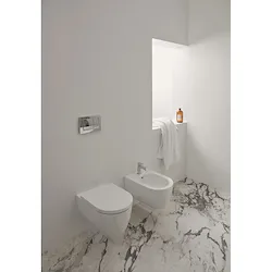 Blend curve wc sospeso aquablade® t374901 + bidet t375001 + sedile bianco t376101 codice prod: T374901+T376101+T375001 product photo
