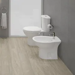 Serie karla a terra wc + bidet + sedile codice prod: KAWC00002+KABI00001+KASC00002 product photo
