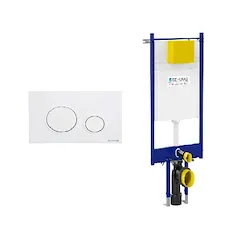 Placca Vela bianco opaco + Modulo autoportante per wc sospeso duplo 199 codice prod: P47-0131-0400 T02-2116-0250 product photo