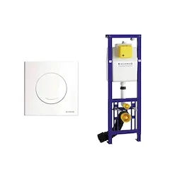 Placca Veria mono bianco + Modulo autoportante per wc sospeso duplo 380 codice prod: 4060414501 4060452735 product photo