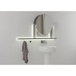 Complemento integrato d'arredo e illuminazione float 1300 mud codice prod: SPECCHIERA1300_MUD product photo