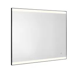 Jeff specchio 80x60 con luci a led bordo sabbiato e cornice in pvc nero opaco codice prod: 000033021400000 product photo