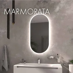 Marmorata specchio ovale satinato 50x90 luce calda codice prod: L46081/CA product photo