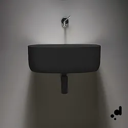 Bounce lavabo a incasso 56x35 poliuretano morbido nero codice prod: evlaboun product photo