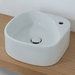 Elletre lavabo da appoggio 16x43 in ceramica bianco lucido monoforo codice prod: L3LCER.FLC product photo