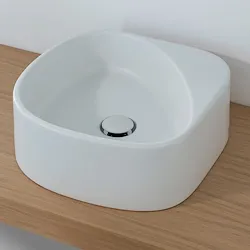 Elletre lavabo da appoggio 16x43 in ceramica bianco opaco monoforo codice prod: L3LCER product photo