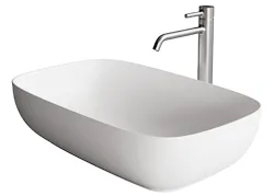Lavabo in ceramica ovale 60x37 h 15 bianco lucido da appoggio s/troppieno codice prod: DSV17986 product photo