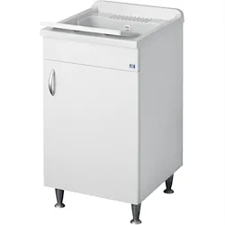 Eco lavatoio in nobilitato 50x50x85 senza cesto con asse di lavaggio e kit di scarico autopulente codice prod: 6003 product photo