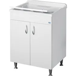 Eco lavatoio in nobilitato 60x50x85 senza cesto con asse di lavaggio e kit di scarico autopulente codice prod: 6002 product photo
