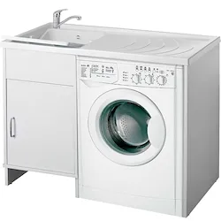 Garden lavatoio con coprilavatrice 109x60 in pvc bianco codice prod: 9008K product photo