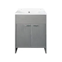 Mobile lavatoio PVC 85x58 con vasca in PP doppia anta rovere codice prod: 5005PKCR product photo