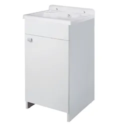 Rocco mini lavatoio in nobilitato 42x34x80, completo di kit di scarico autopulente codice prod: 5002LMC product photo