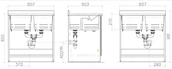 Basic mobile con lavatoio 80x60 2 buche codice prod: DSV13470 product photo