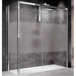 Rose Rosse parete fissa per composizione 78x81 profilo cromato e vetro trasparente codice prod: ROSEF78-1B product photo