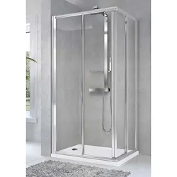 Star 2.0 A parete doccia anta scorrevole e anta fissa 66x72 profilo e vetro trasparente codice prod: STA2A66L-11A product photo