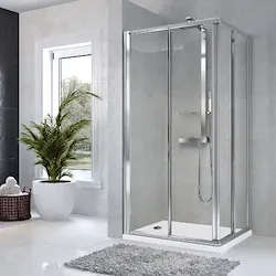 Star 2.0 parete doccia anta scorrevole e fissa 72x78 profilo bianco e vetro trasparente codice prod: STA2A72L-11B product photo