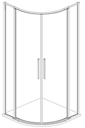 Doppia porta semicirc.pivot c/fissi in linea hall six 80 ang.argento luc.rever. codice prod: DSV17559 product photo